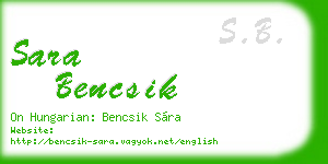 sara bencsik business card