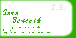 sara bencsik business card